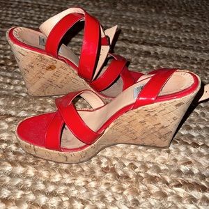 BARNEYS COOP Patten leather wedges 7